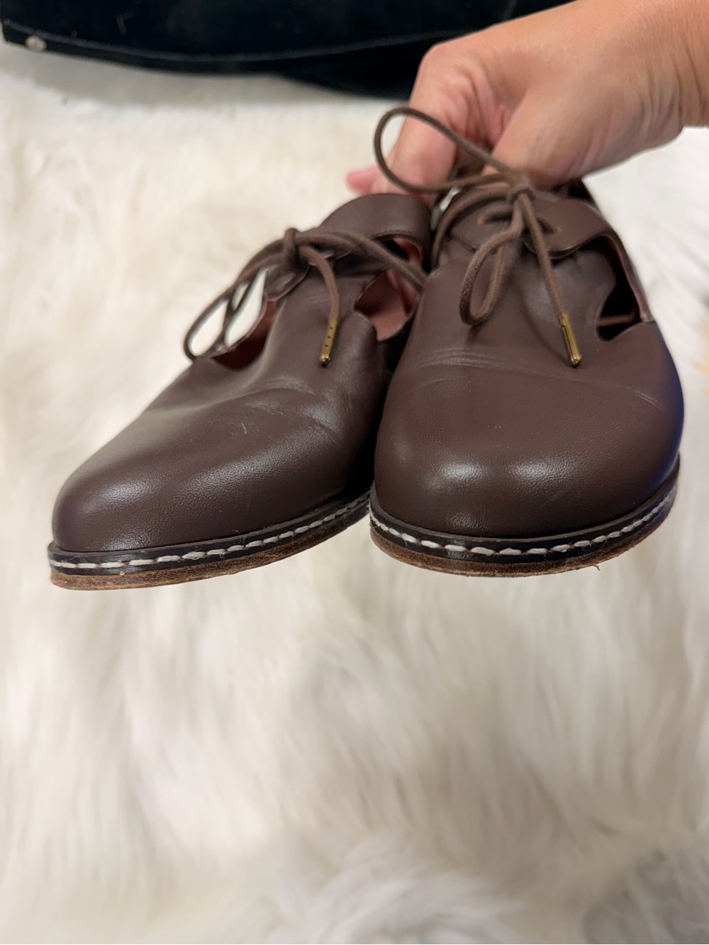 American Duchess Mary Renaissance Brown Leather Shoes 6.5 - Picture 10 of 14